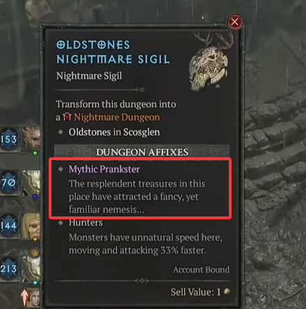 mythic prankster sigil diablo 4